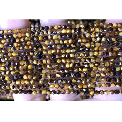 CTG138 Yellow Tiger Eye Beads Faceted Round 2mm 15" Strand