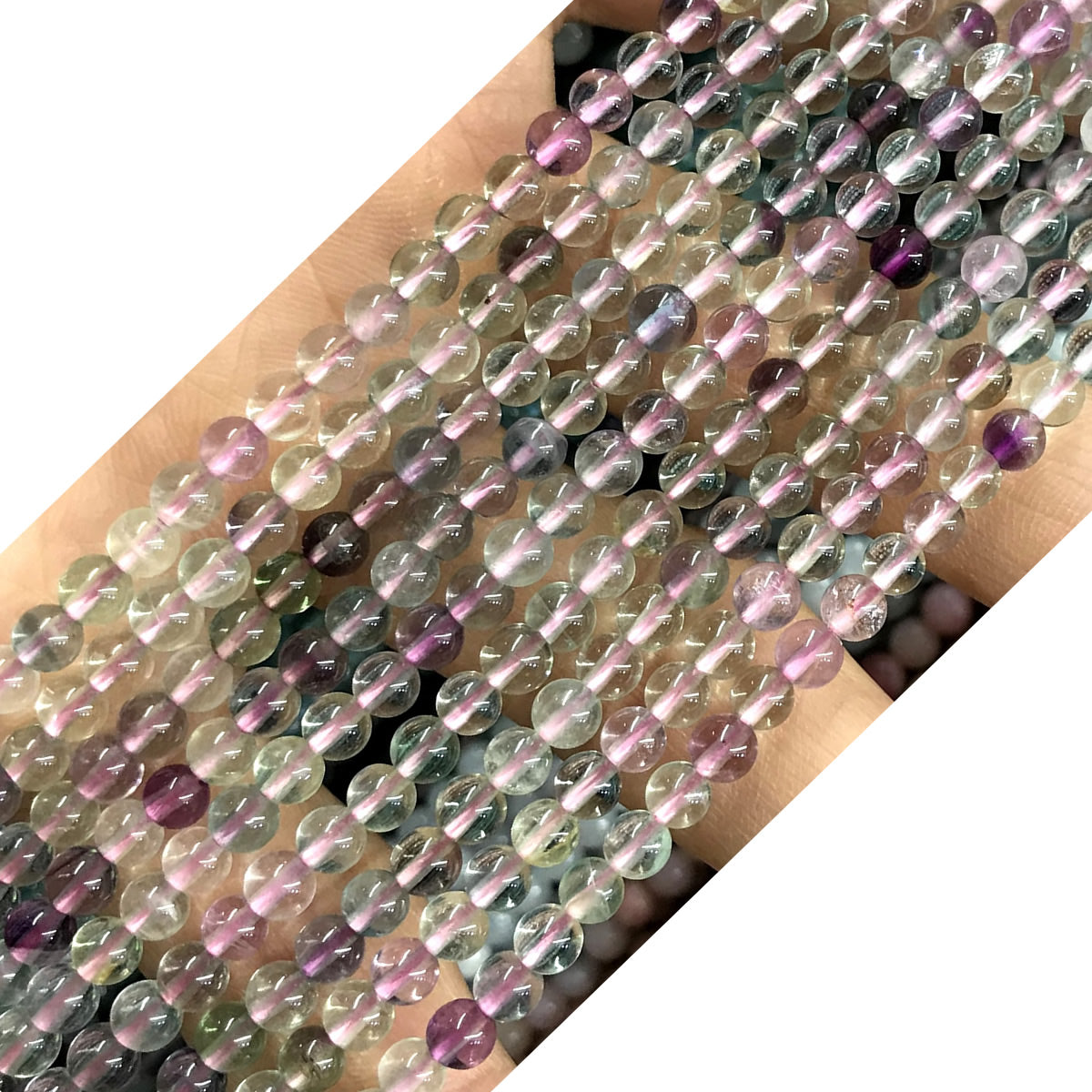 CTG14 Fluorite Gemstone Beads Smooth Round 4mm 15" Strand