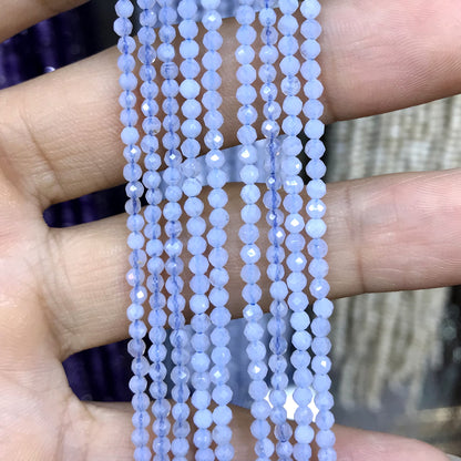 CTG144 Blue Lace Agate Beads Faceted Round 2mm 15" Strand