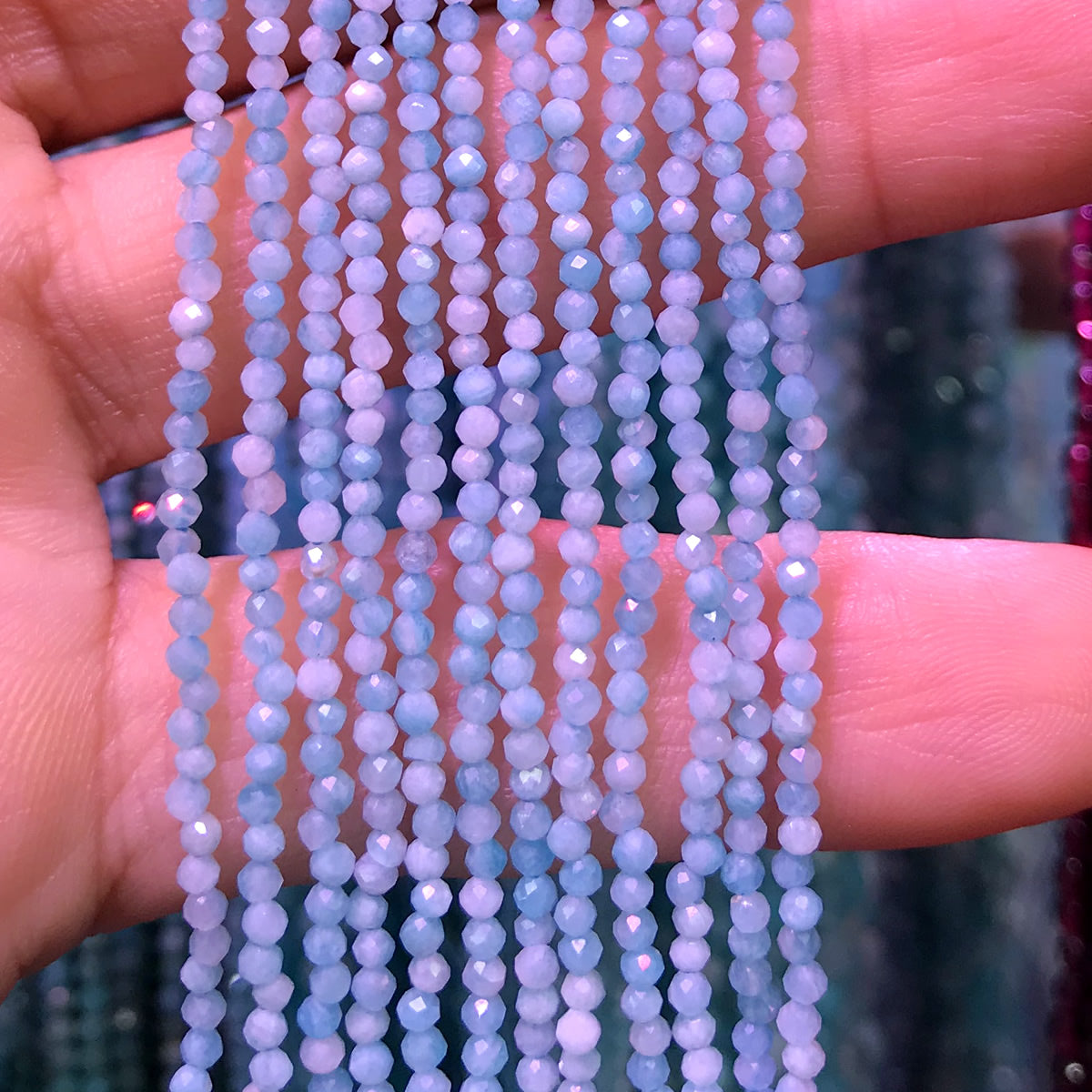 CTG145 Amazonite Gemstone Beads Faceted Round 2mm 15" Strand