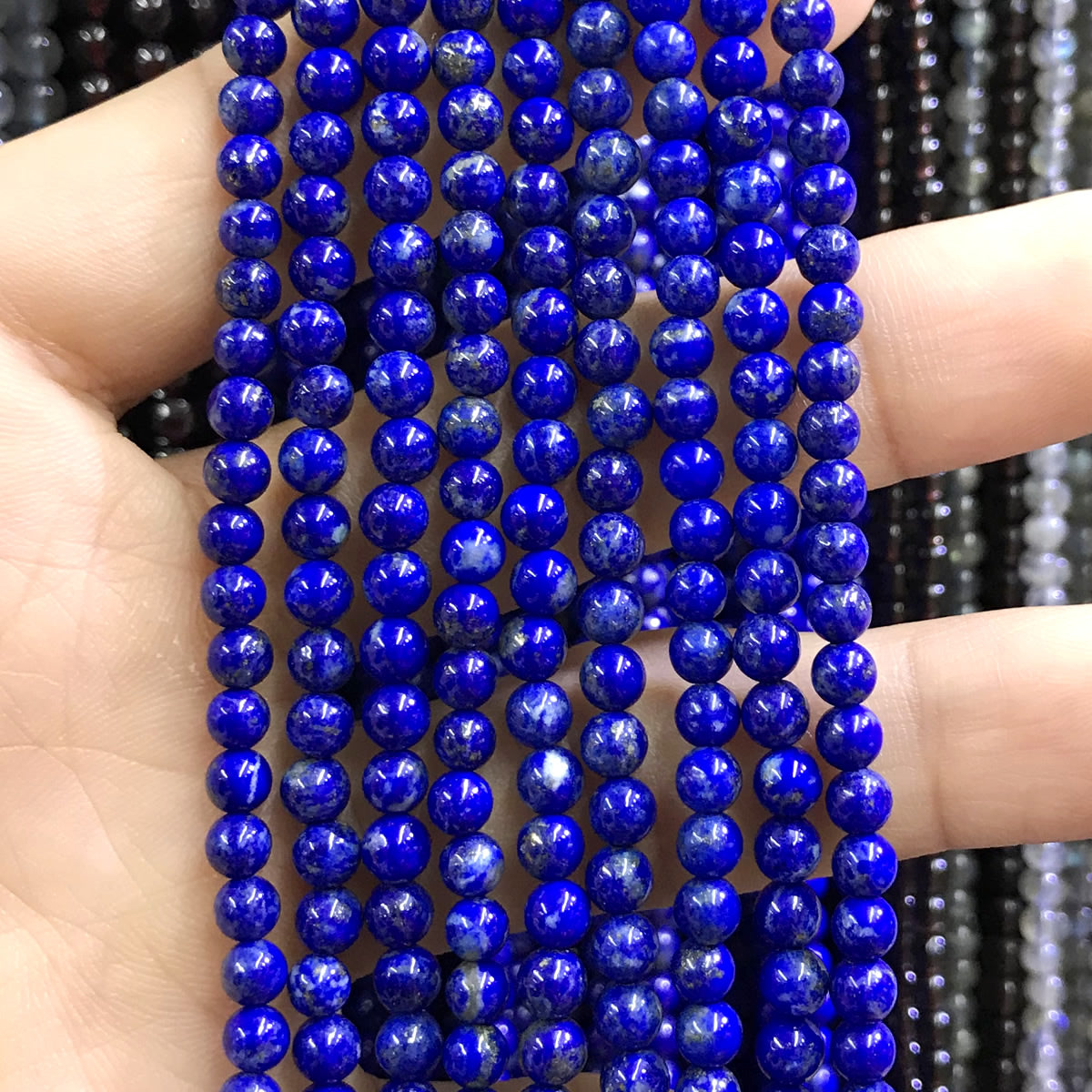 CTG17 Lapis Lazuli Gemstone Beads Smooth Round 4mm 15" Strand