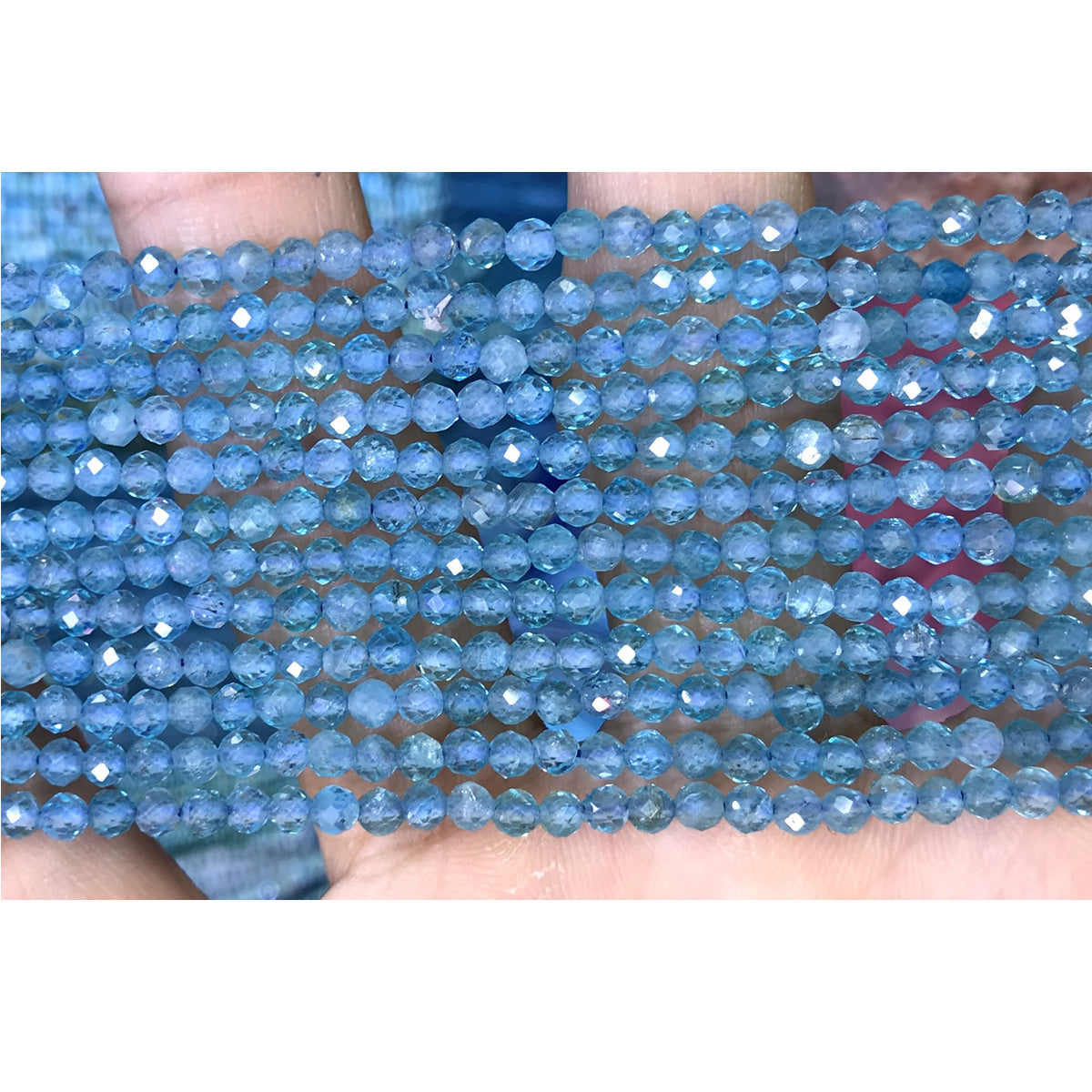 CTG207 Apatite Gemstone Beads Faceted Round 3mm 15" Strand