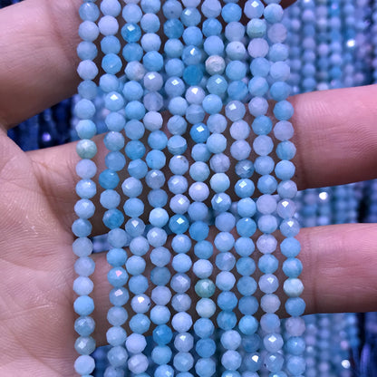 CTG209 Amazonite Gemstone Beads Faceted Round 3mm 15" Strand