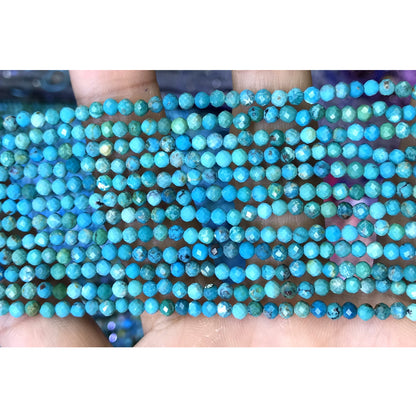 CTG211 Turquoise Gemstone Beads Faceted Round 3mm 15" Strand