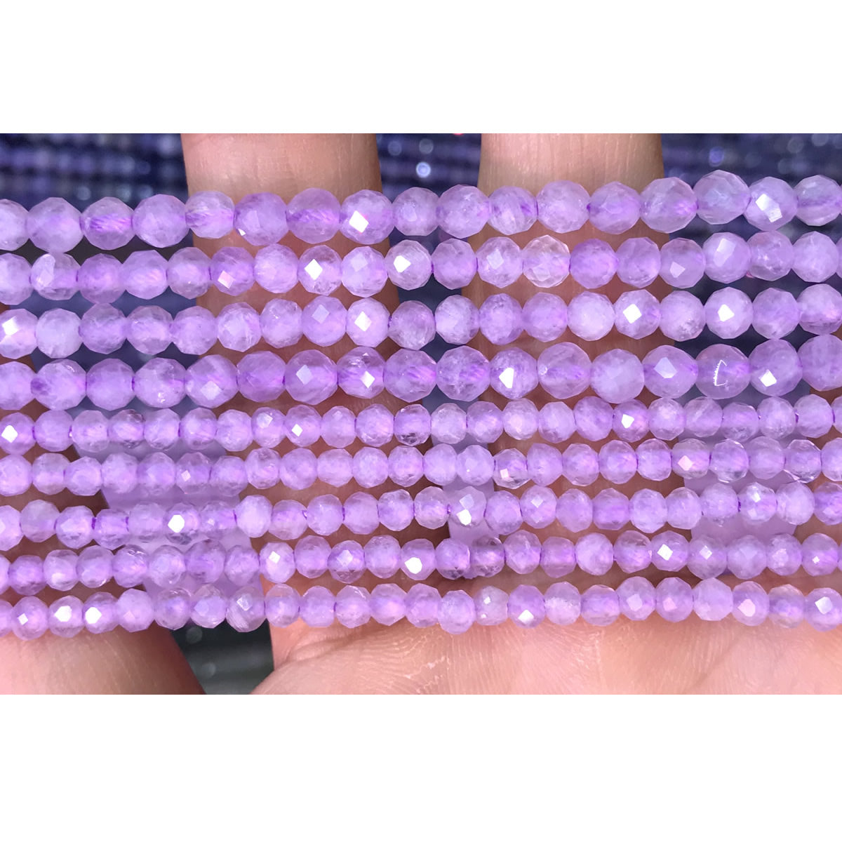 CTG212 Lavender Amethyst Beads Faceted Round 3mm 15" Strand