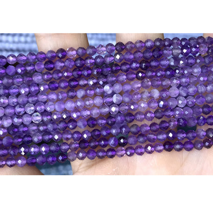 CTG213 Amethyst Gemstone Beads Faceted Round 3mm 15" Strand