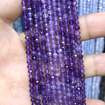 CTG213 Amethyst Gemstone Beads Faceted Round 3mm 15" Strand