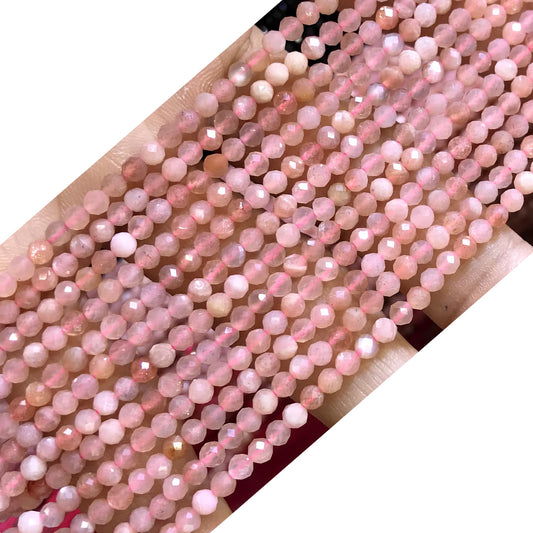 CTG214 Strawberry Quartz Beads Faceted Round 3mm 15" Strand