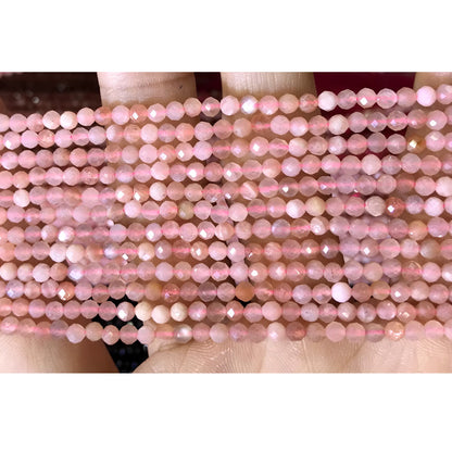 CTG214 Strawberry Quartz Beads Faceted Round 3mm 15" Strand