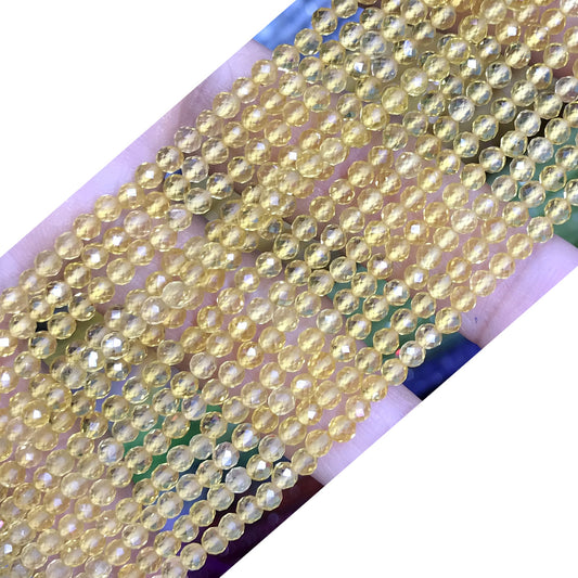 CTG217 Citrine Gemstone Beads Faceted Round 3mm 15" Strand