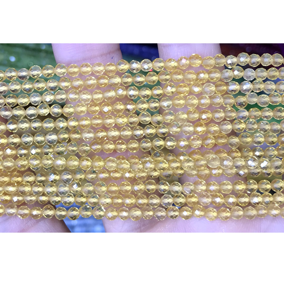 CTG217 Citrine Gemstone Beads Faceted Round 3mm 15" Strand