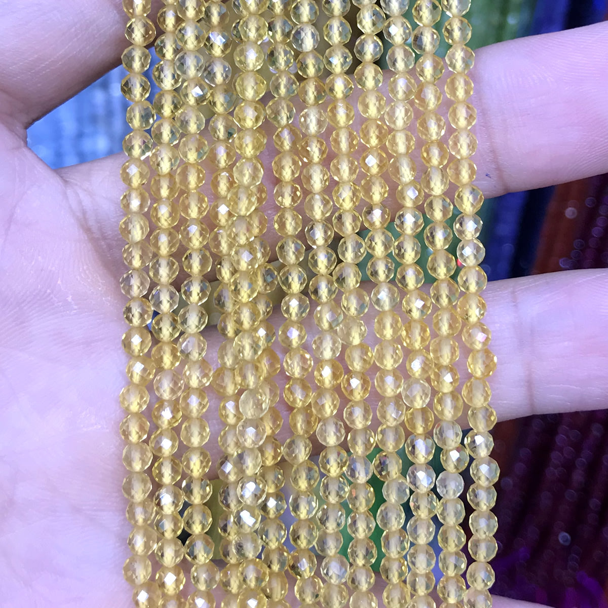 CTG217 Citrine Gemstone Beads Faceted Round 3mm 15" Strand