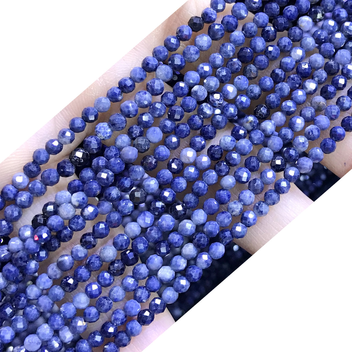 CTG222 Sapphire Gemstone Beads Faceted Round 3mm 15" Strand