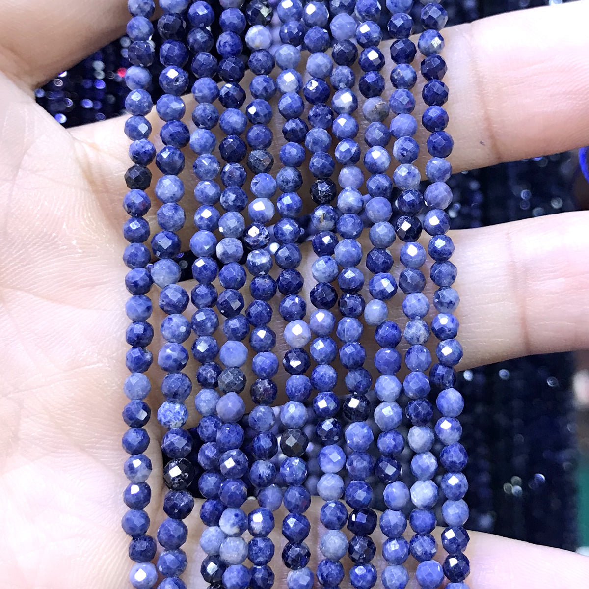 CTG222 Sapphire Gemstone Beads Faceted Round 3mm 15" Strand