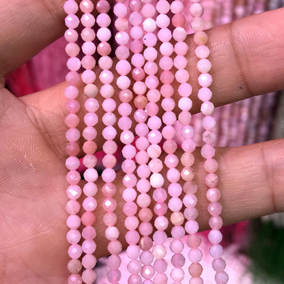 CTG226 Pink Opal Gemstone Beads Faceted Round 3mm 15" Strand