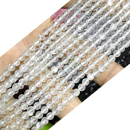 CTG300 Clear Quartz Beads Faceted Round 4mm 15" Strand