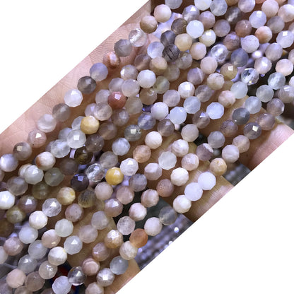 CTG304 Rainbow Moonstone Beads Faceted Round 4mm 15" Strand