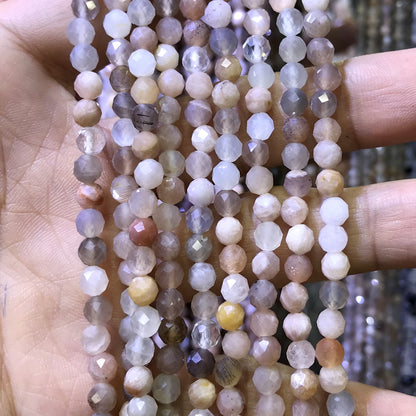 CTG304 Rainbow Moonstone Beads Faceted Round 4mm 15" Strand