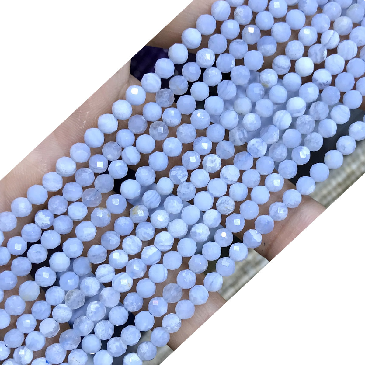 CTG306 Blue Lace Agate Beads Faceted Round 4mm 15" Strand