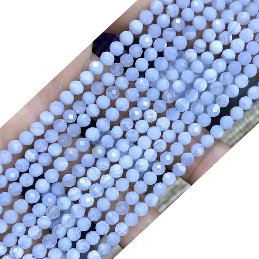 CTG306 Blue Lace Agate Beads Faceted Round 4mm 15" Strand