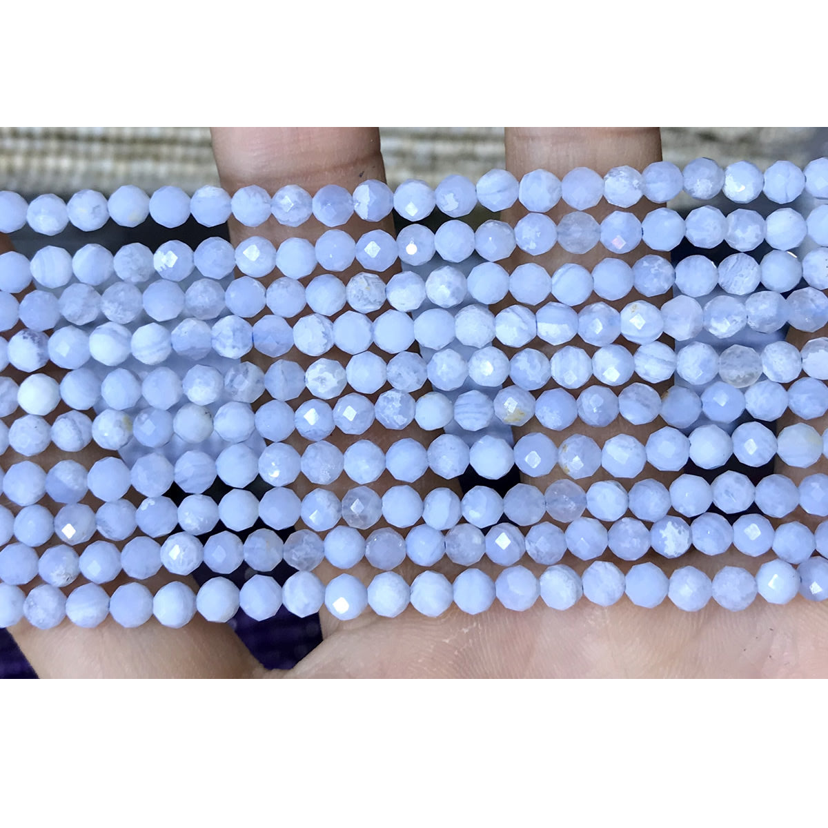 CTG306 Blue Lace Agate Beads Faceted Round 4mm 15" Strand