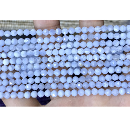 CTG306 Blue Lace Agate Beads Faceted Round 4mm 15" Strand