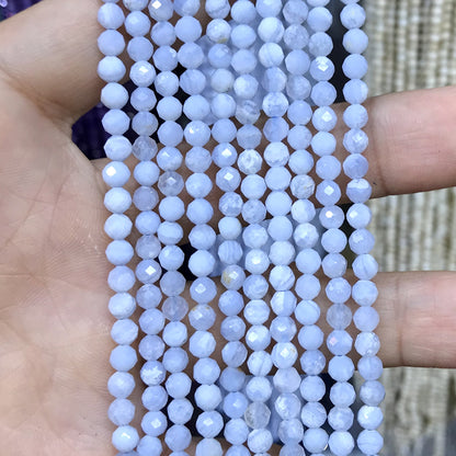 CTG306 Blue Lace Agate Beads Faceted Round 4mm 15" Strand