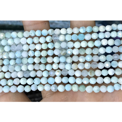 CTG307 Larimar Gemstone Beads Faceted Round 4mm 15" Strand