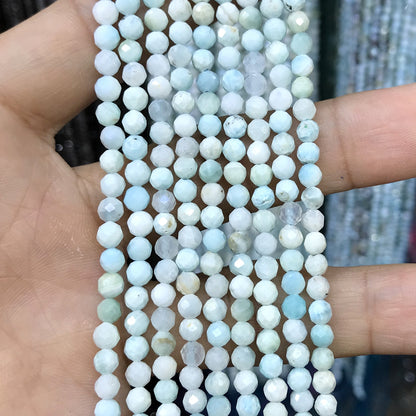 CTG307 Larimar Gemstone Beads Faceted Round 4mm 15" Strand