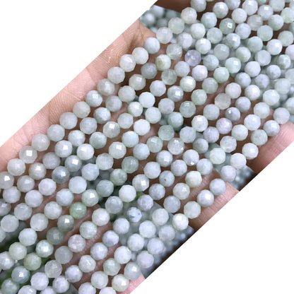 CTG308 Green Jade Beads Faceted Round 4mm 15" Strand