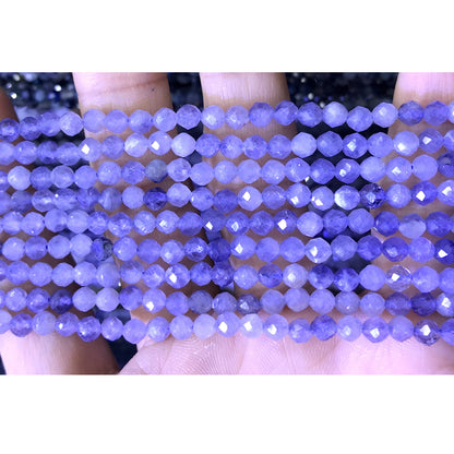 CTG316 Blue Kyanite Gemstone Beads Faceted Round 4mm 15" Strand