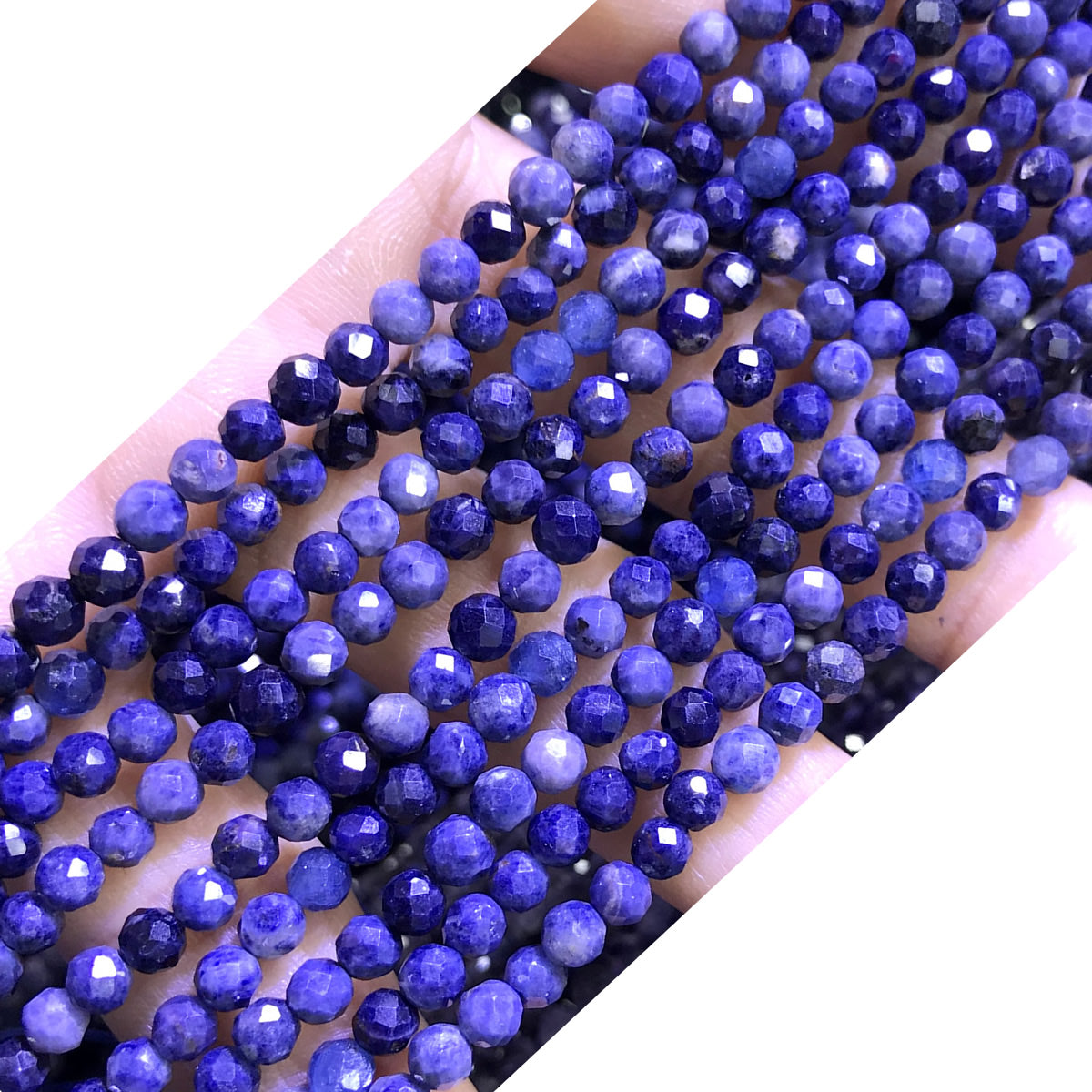 CTG317 Sapphire Gemstone Beads Faceted Round 4mm 15" Strand