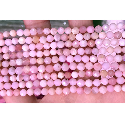 CTG322 Pink Opal Gemstone Beads Faceted Round 4mm 15" Strand