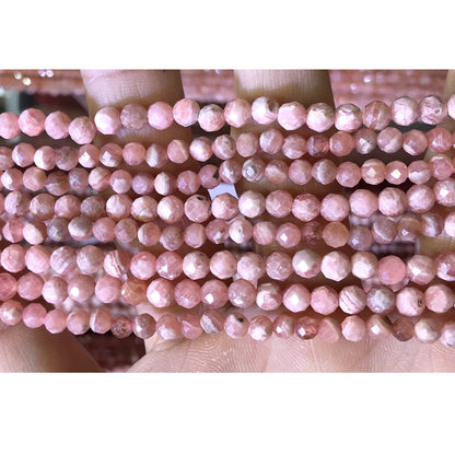 CTG323 Rhodochrosite Gemstone Beads Faceted Round 4mm 15" Strand