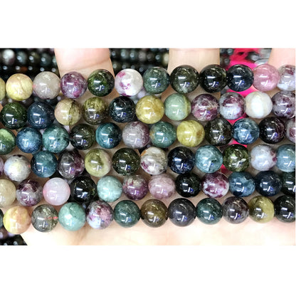 CTO03 Tourmaline Gemstone Beads Smooth Round 8mm 15.5" Strand