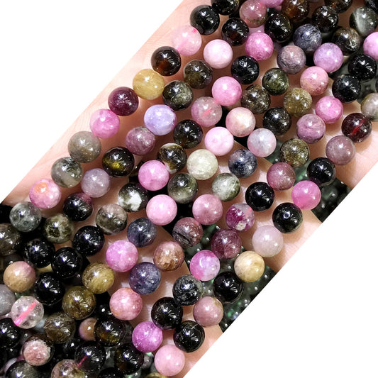 CTO18 Tourmaline Gemstone Beads Smooth Round 6mm 15.5" Strand