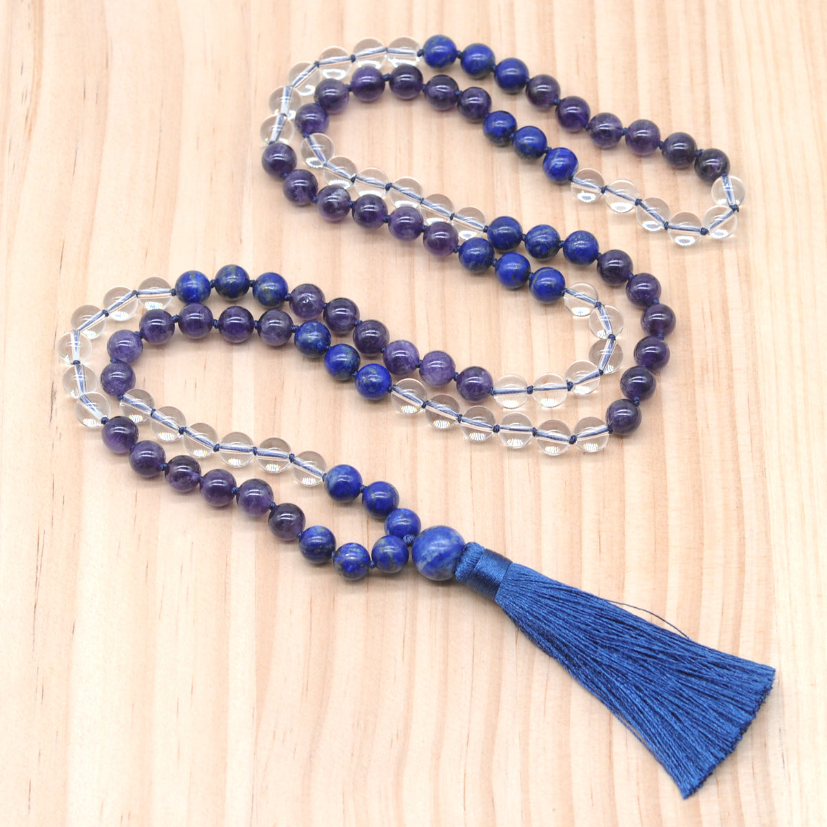 Handmade Lapis Lazuli Mala 108 Meditation Beads Quartz Sterling on sale DMC Thread