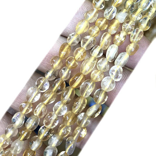 CNG10 Citrine Gemstone Beads Smooth Nugget 5x7mm 15" Strand