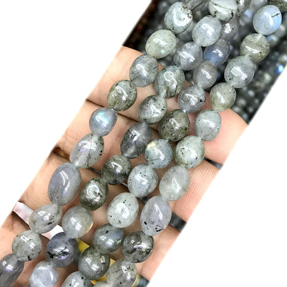 CNG20 Labradorite Gemstone Beads Smooth Nugget 6x8mm 15" Strand