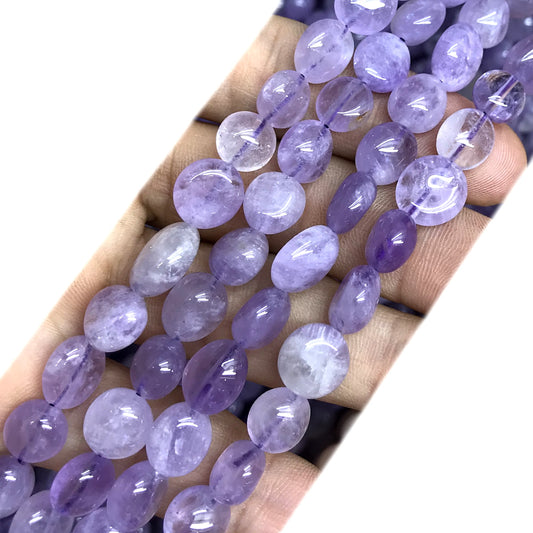 CNG31 Lavender Amethyst Beads Smooth Nugget 8x10mm 15" Strand