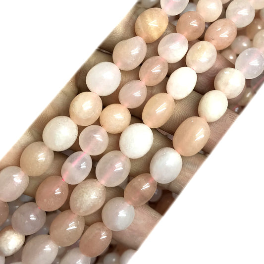 CNG39 Pink Aventurine Jade Beads Smooth Nugget 8x10mm 15" Strand