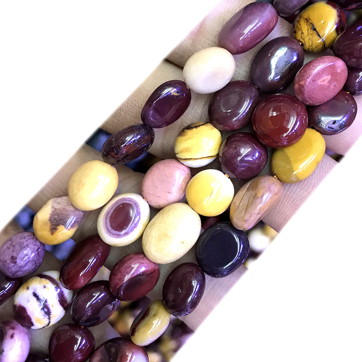 CNG47 Mookaite Gemstone Beads Smooth Nugget 8x10mm 15" Strand