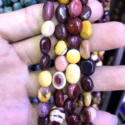 CNG47 Mookaite Gemstone Beads Smooth Nugget 8x10mm 15" Strand