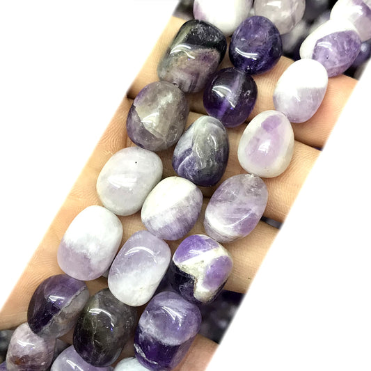 CNG51 Dogtooth Amethyst Beads Smooth Nugget 8x10mm - 10x14mm 15" Strand