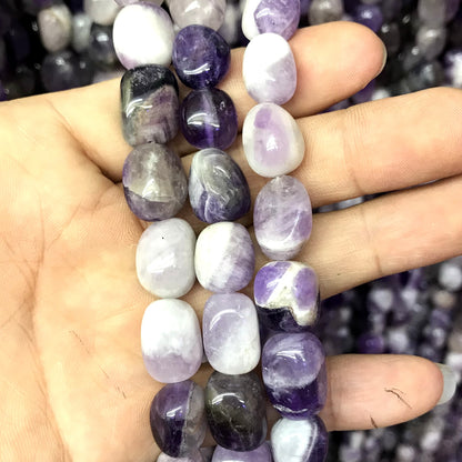 CNG51 Dogtooth Amethyst Beads Smooth Nugget 8x10mm - 10x14mm 15" Strand