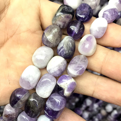 CNG51 Dogtooth Amethyst Beads Smooth Nugget 8x10mm - 10x14mm 15" Strand