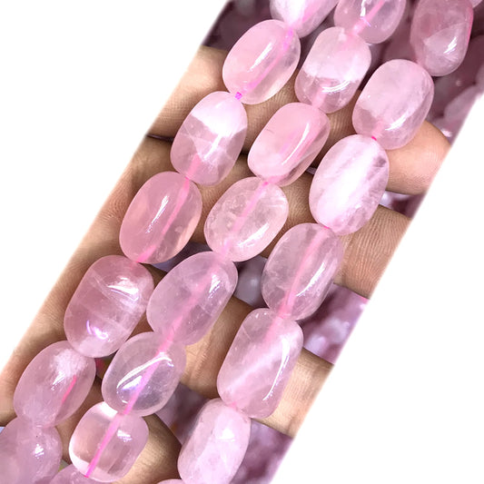 CNG52 Rose Quartz Beads Smooth Nugget 8x10mm - 10x14mm 15" Strand