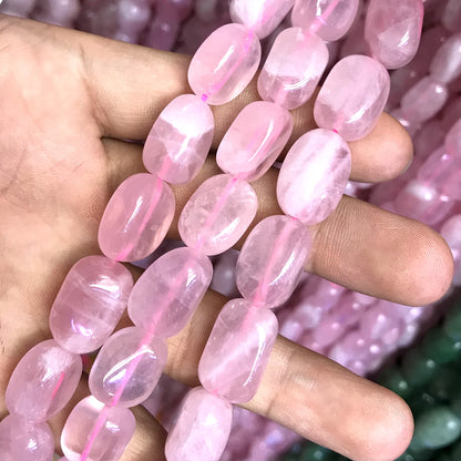 CNG52 Rose Quartz Beads Smooth Nugget 8x10mm - 10x14mm 15" Strand