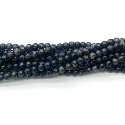 CAE01 Astrophyllite Gemstone Beads Smooth Round 4mm 15.5" Strand