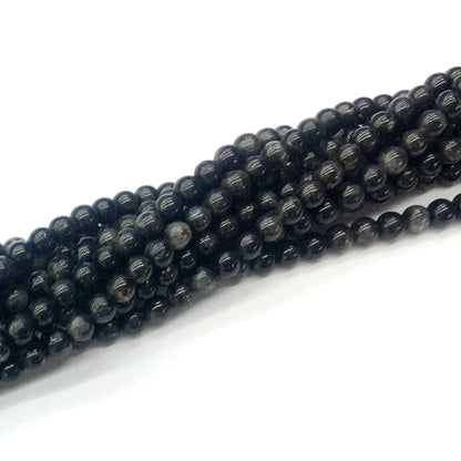 CAE01 Astrophyllite Gemstone Beads Smooth Round 4mm 15.5" Strand